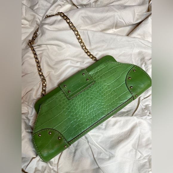 Vintage Michael Kors Green Leather shoulder bag - Picture 2 of 8